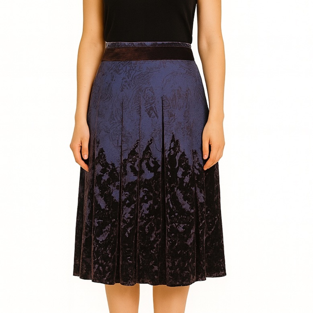 Elie Tahari Raven Purple Velvet Accent Skirt